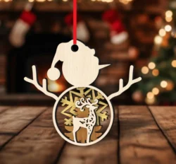 Snowman Christmas Decoration With Reindeer