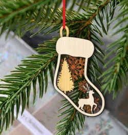 Socks Christmas Decoration With Deer