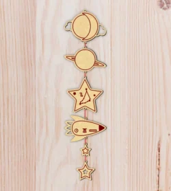 Space Baby Birth Wooden Garland Name And Zodiac Capricorn Sign