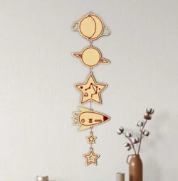 Space Baby Birth Wooden Garland Name And Zodiac Libra Sign
