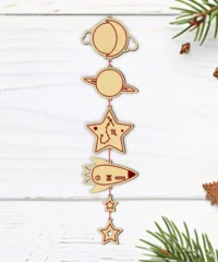 Space Baby Birth Wooden Garland Name And Zodiac Scorpio Sign