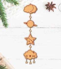 Stars Baby Birth Wooden Garland Name And Zodiac Aries Sign