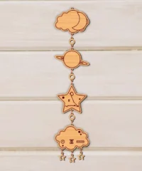 Stars Baby Birth Wooden Garland Name And Zodiac Pisces Sign