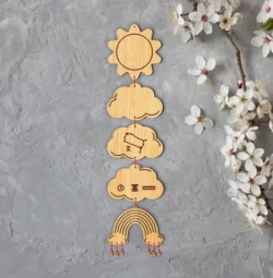 Sun Baby Birth Wooden Garland Name And Zodiac Gemini Sign
