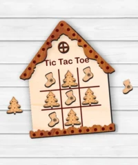 Tic Tac Toe Christmas With Socks And Christmas Tree