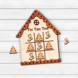 Tic Tac Toe Christmas With Socks And Christmas Tree
