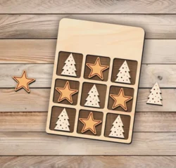Tic Tac Toe Game With Christmas Tree And Star