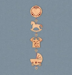 Toys Baby Birth Wooden Garland Name And Zodiac Aquarius Sign