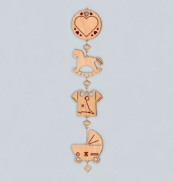 Toys Baby Birth Wooden Garland Name And Zodiac Pisces Sign