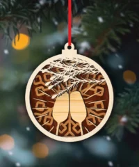 Wine Glass Christmas Ball Ornament
