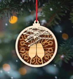 Wine Glass Christmas Ball Ornament