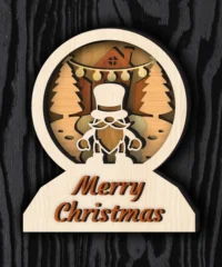 3D Layered Snow Globe Christmas Gnome
