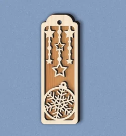 Christmas Bookmark With Ball Snowflake And Star