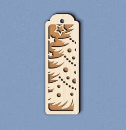 Christmas Bookmark With Christmas Tree And Star
