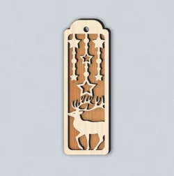 Christmas Bookmark With Star And Reindeer