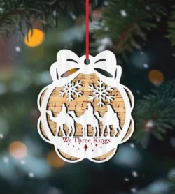 Christmas Nativity Sheet Music Ornament With We Three Kings