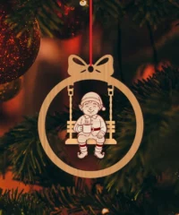 Elf Christmas Swing Ornament