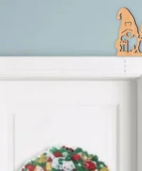 Gnome And Snowman With Snowflake Christmas Door Corner