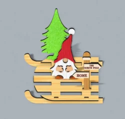Gnome Christmas Sleigh Stand