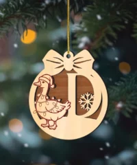 Goose Letter D Christmas Ornament