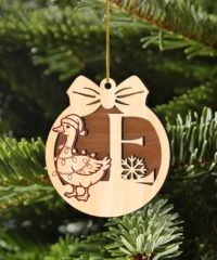 Goose Letter E Christmas Ornament