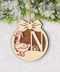 Goose Letter N Christmas Ornament