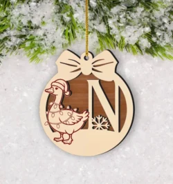 Goose Letter N Christmas Ornament
