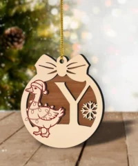 Goose Letter Y Christmas Ornament