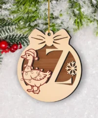 Goose Letter Z Christmas Ornament