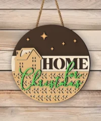 Home Christmas Round Sign