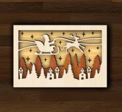 Layered Christmas Santa Sleigh