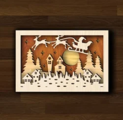 Layered Christmas Santa Sleigh