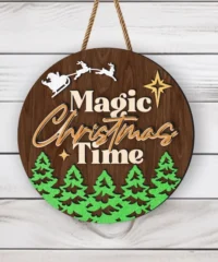 Merry Christmas Time Christmas Round Sign