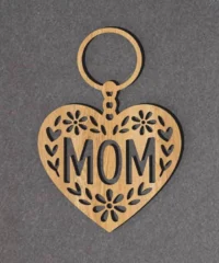 Mom Keychain With Heart