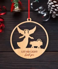 Nativity Scene Christmas Ornament With Angel And Child Jesus
