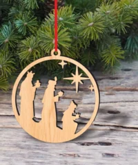 Nativity Scene Christmas Ornament With Three Wise Men
