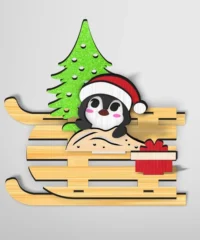 Penguin Christmas Sleigh Stand