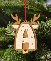 Reindeer Alphabet A Ornament
