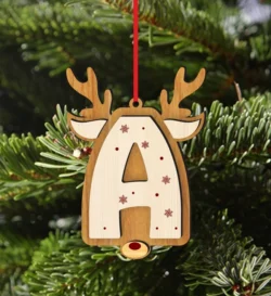 Reindeer Alphabet A Ornament