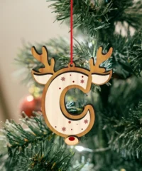 Reindeer Alphabet C Ornament