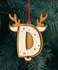 Reindeer Alphabet D Ornament