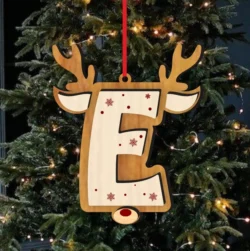 Reindeer Alphabet E Ornament