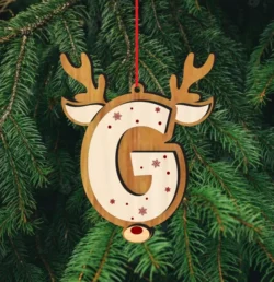 Reindeer Alphabet G Ornament