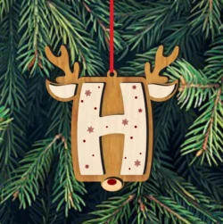 Reindeer Alphabet H Ornament