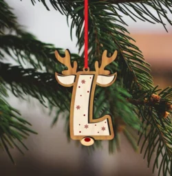 Reindeer Alphabet L Ornament