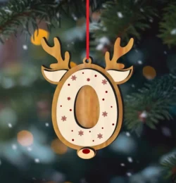 Reindeer Alphabet O Ornament