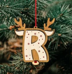 Reindeer Alphabet R Ornament