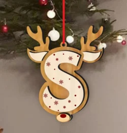 Reindeer Alphabet S Ornament