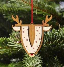 Reindeer Alphabet V Ornament