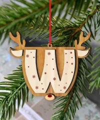 Reindeer Alphabet W Ornament